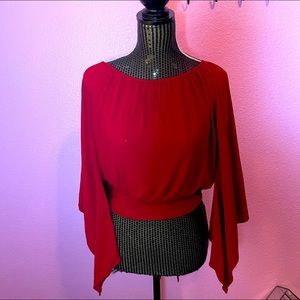 Loni California Red Backless Top